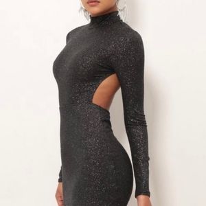 🩶🖤 Lucy in the Sky Metallic BodyCon Dress NWOT